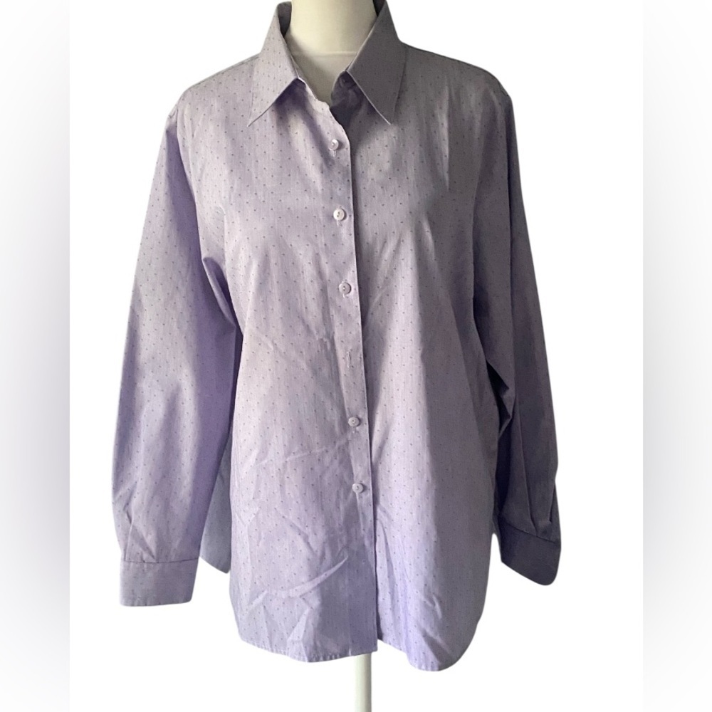 Foxcroft women’s button down shirt size 14P light purple